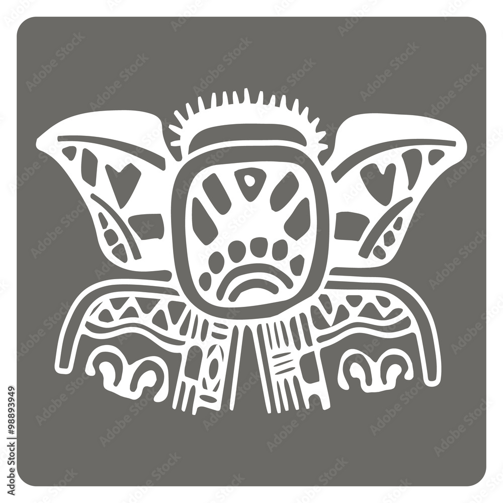 monochrome icon with American Indians art and ethnic ornaments for your design monochrome icon with American Indians art and ethnic ornaments for your design