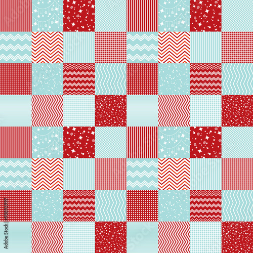 Pattern in patchwork style Merry Christmas