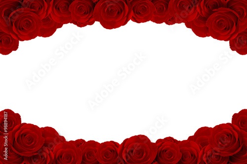 Fototapeta Naklejka Na Ścianę i Meble -  red roses flower with white background