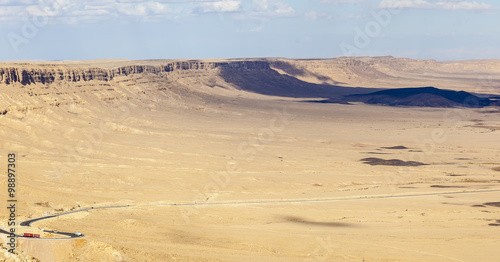 Makhtesh Ramon (Ramon Crater) landscape. Negev desert. Israel