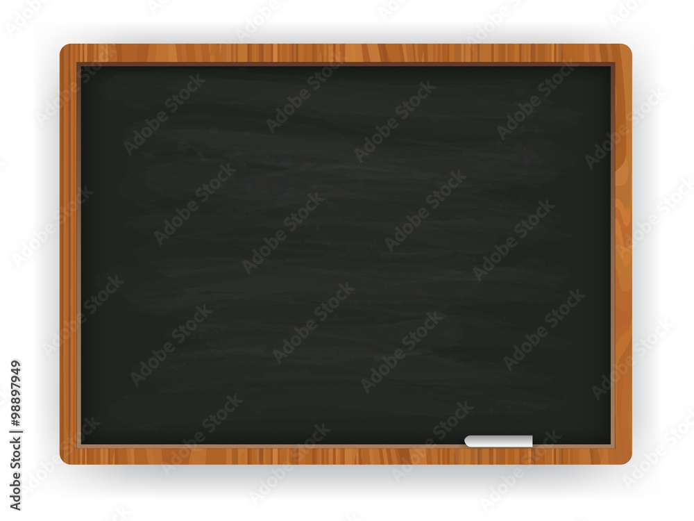 Black chalkboard in wooden frame. Vector illustration. Black chalkboard in wooden frame. Vector illustration.