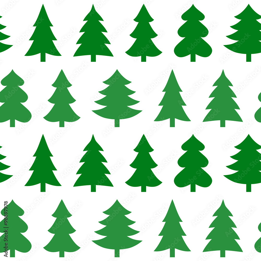 Seamless pattern with christmass trees. Vector illustration.
