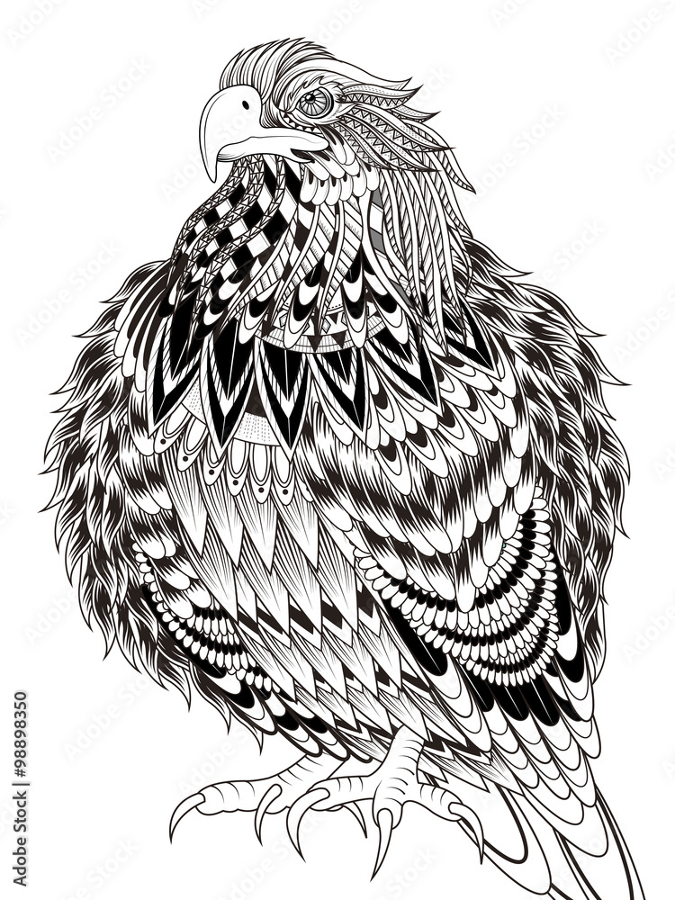 Naklejka premium imposing eagle coloring page