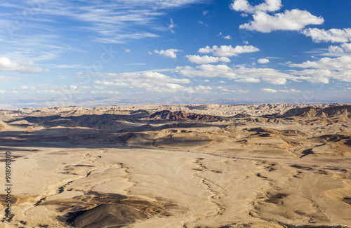 Makhtesh Ramon (Ramon Crater) landscape. Negev desert. Israel