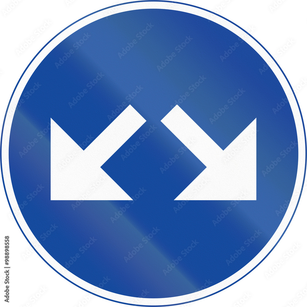Road sign used in Sweden - Pass either side Road sign used in Sweden - Pass either side