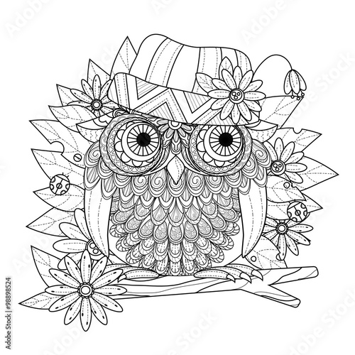 lovely owl coloring page