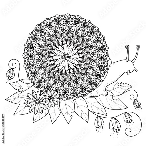 sumptuous snail coloring page