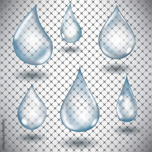 Set of water drops. Vector illustration.