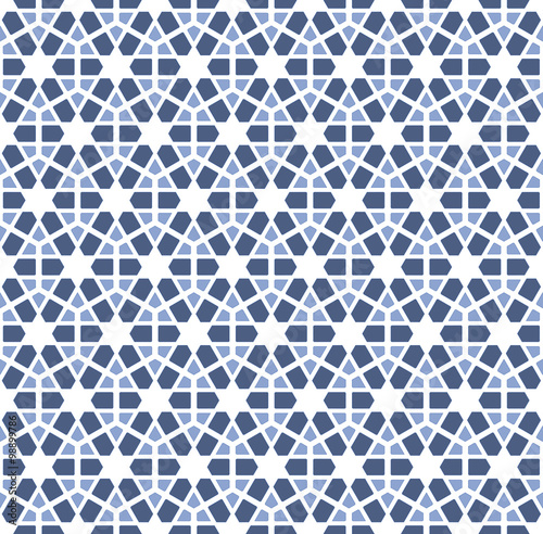 abstract hexagonal blue winter pattern