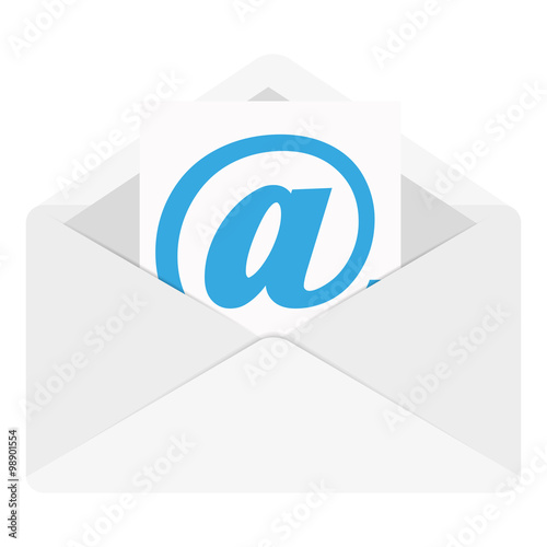 Mail Envelope with shadow on a white background
