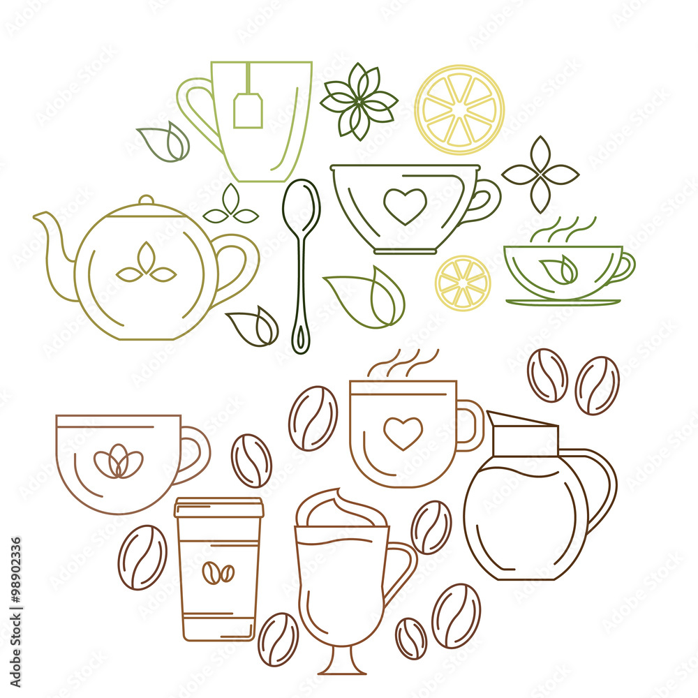 Coffe and tea icons