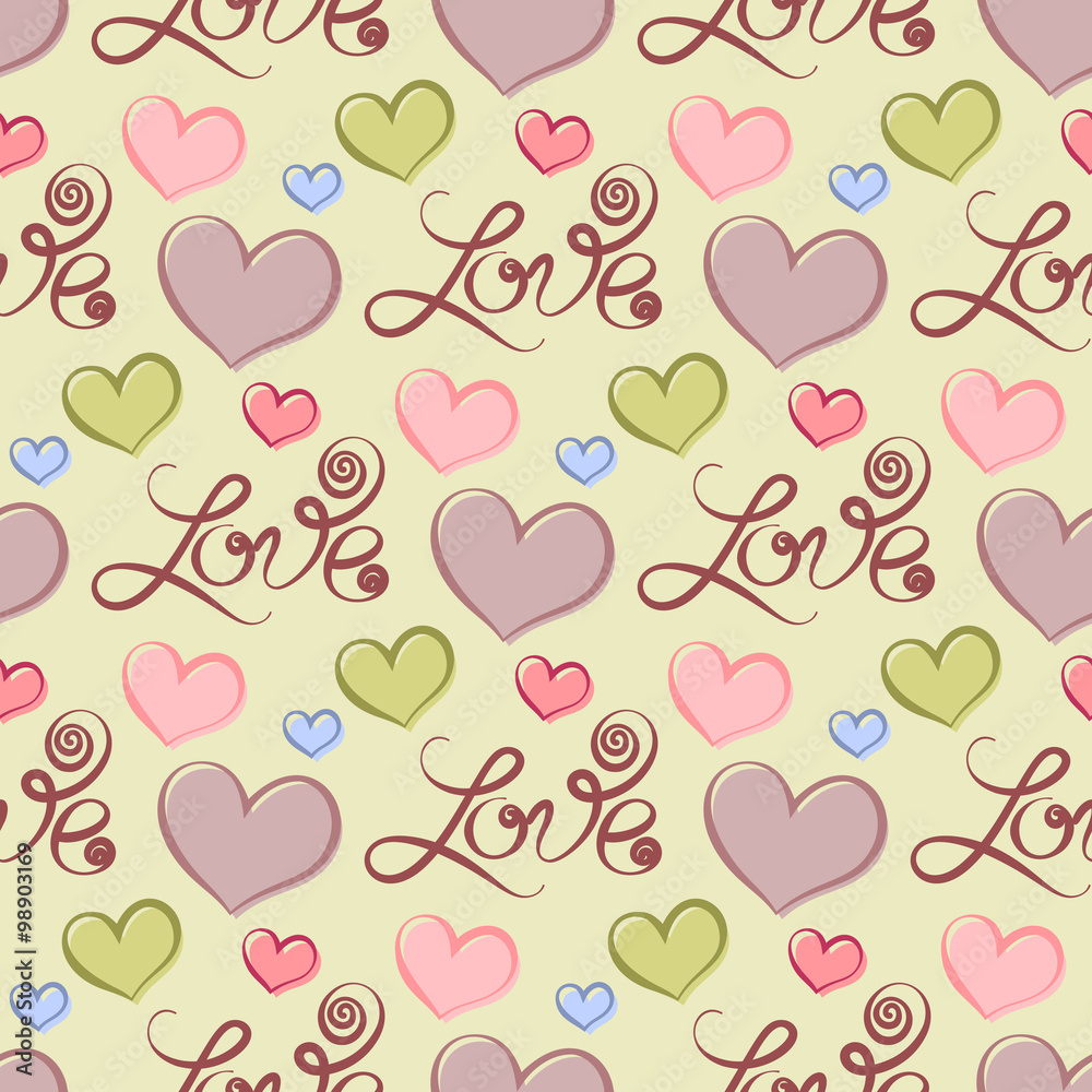 Seamless pattern with hearts Seamless pattern with hearts