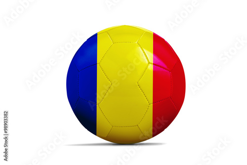 Soccer balls with team flags  Euro 2016. Group A  Romania