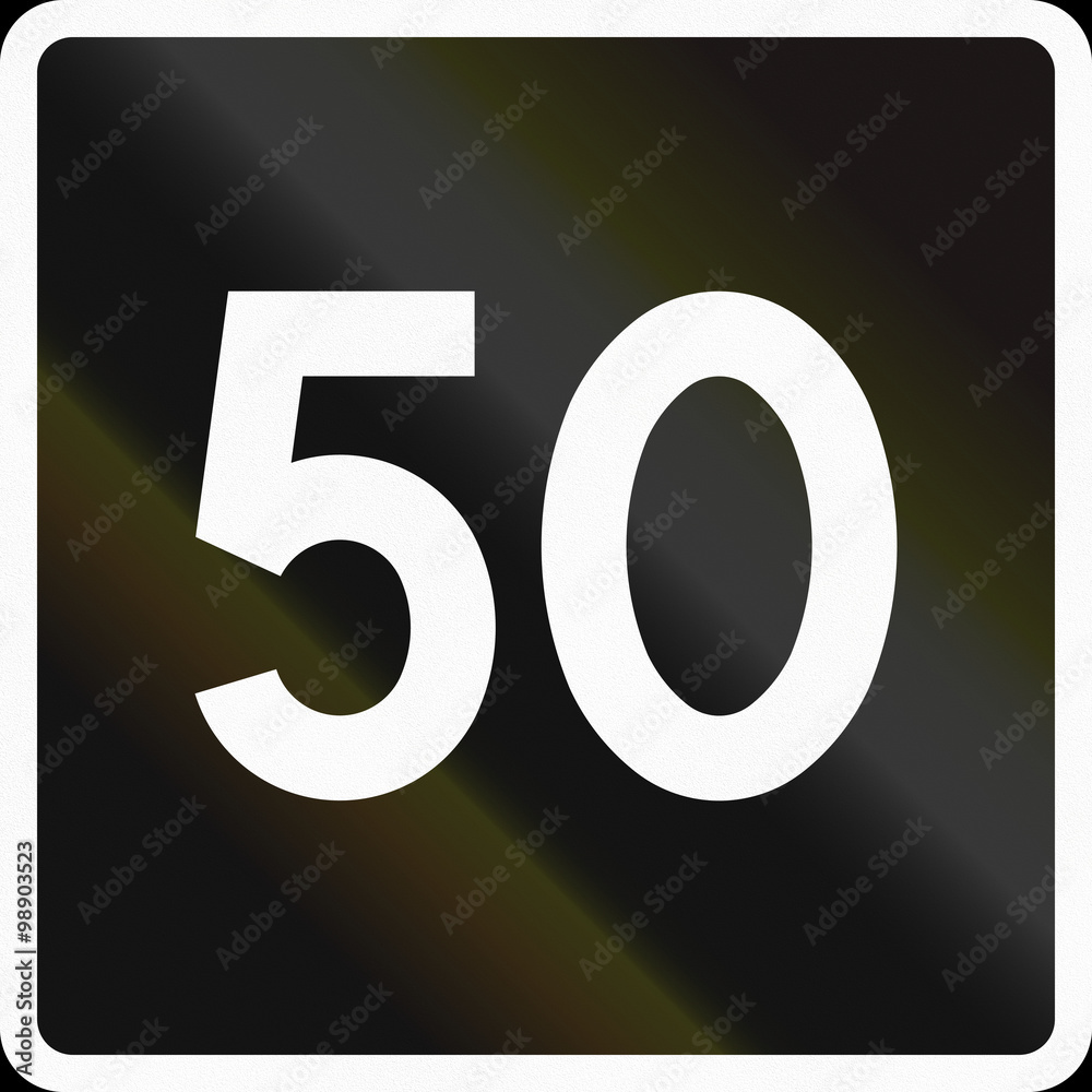 Road sign used in Sweden - Maximum recommended speed (in kmh) Road sign used in Sweden - Maximum recommended speed (in kmh)