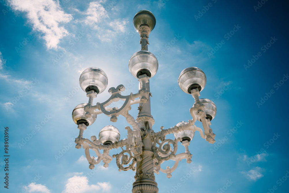 Vintage streetlight in San Sebastian