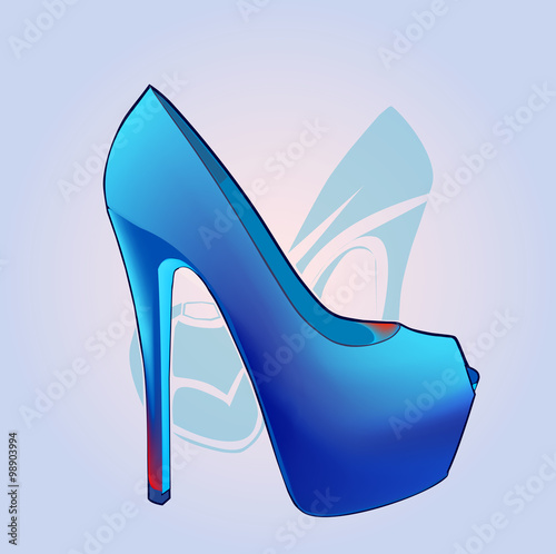 Blue fashion shoes