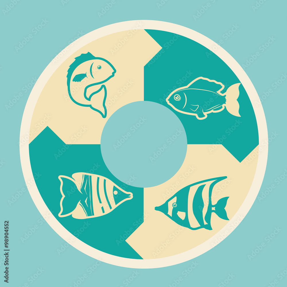 Fish icons design 