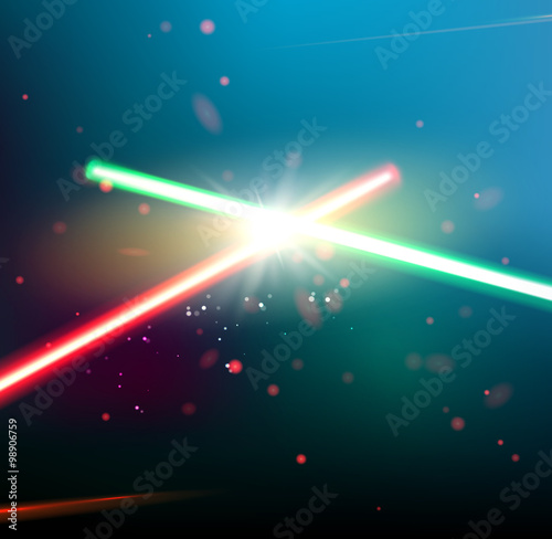 Two laser rays.