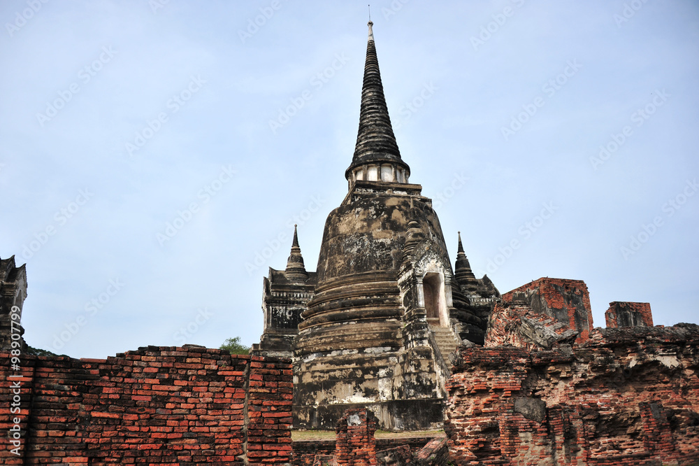 The old Pagoda at Wat Phra Sri Sanphet Temple, Ayutthaya, Thailand