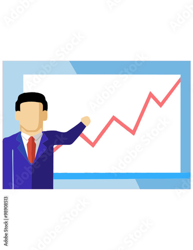 Vector illustration of men, which looks at the statistic