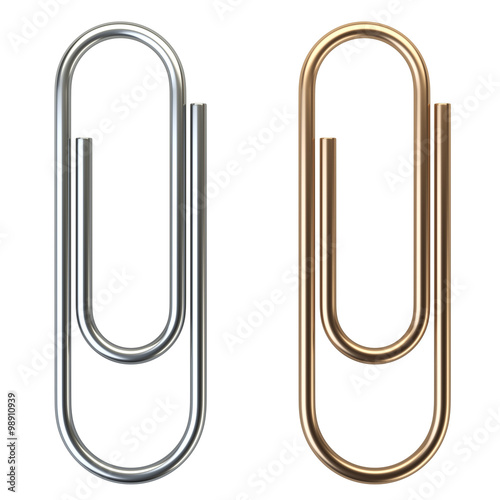 Steel and golden paper clips