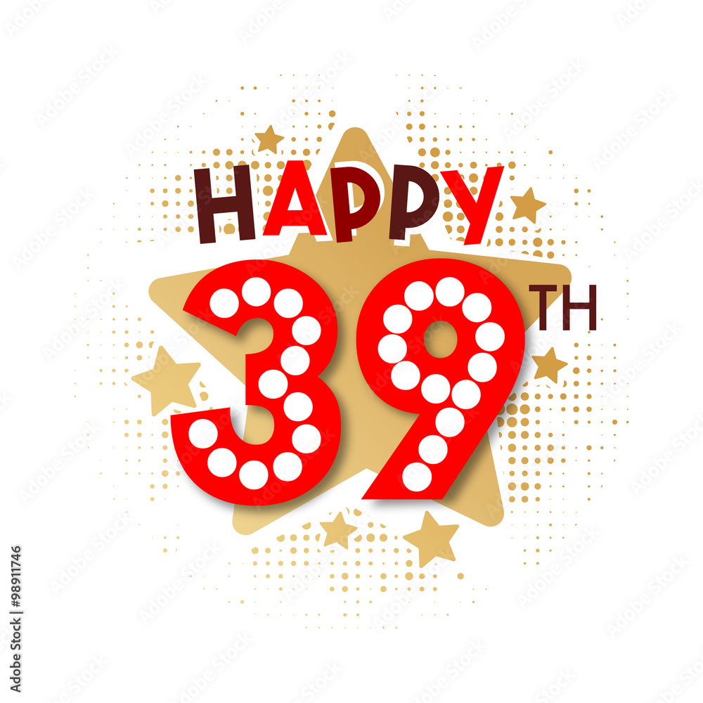 Happy 39th Birthday Stock Vector