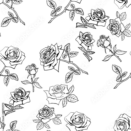 Rose sketch, seamless