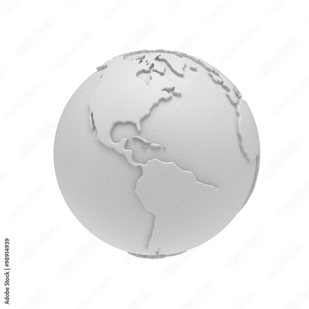 Naklejka premium Earth planet globe. 3D render. America view.