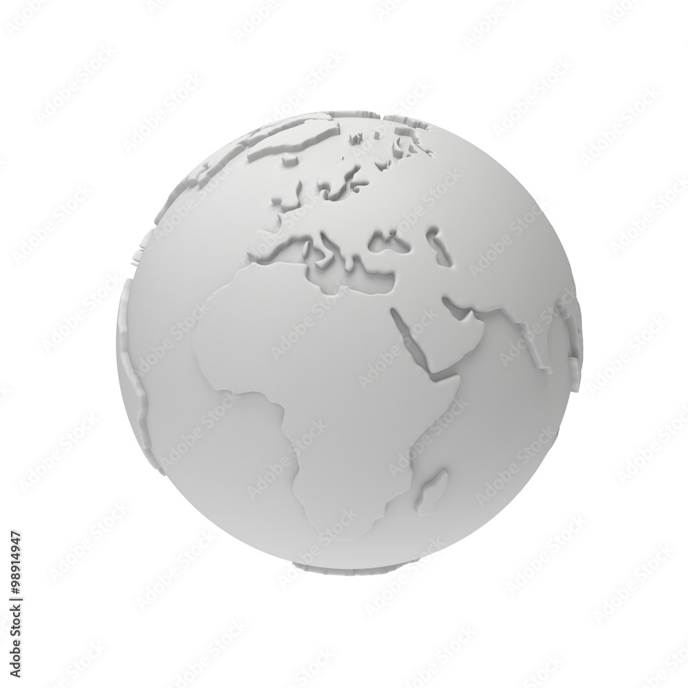 Naklejka premium Earth planet globe. 3D render. Africa view.