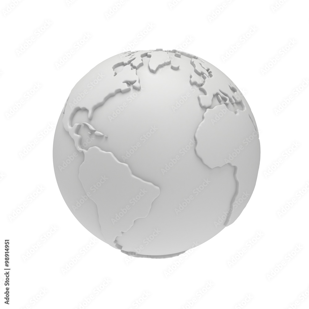 Earth planet globe. 3D render. America view. Earth planet globe. 3D render. America view.