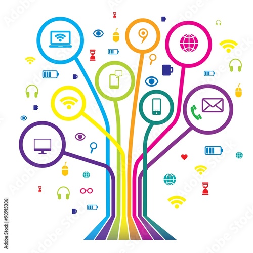 Communication tree. Web icon  photo