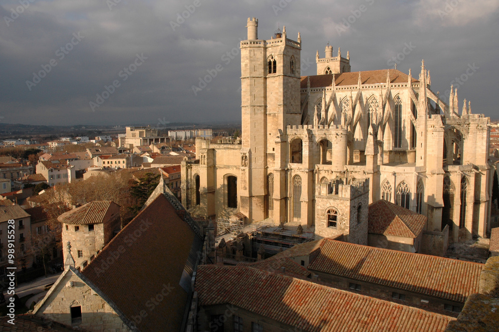 Narbonne, la cathédrale Saint-Just vue du haut du donjon