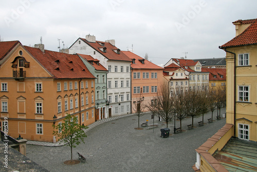 PRAGUE, CZECH REPUBLIC - APRIL 15, 2010: Colorful houses on Kampa Island in Prague, Czech Republic