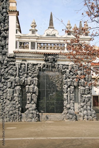 PRAGUE, CZECH REPUBLIC - APRIL 16, 2010: The grotto  in Wallenstein Garden - wall of artificial stalactites,a symbol of the passing of time photo