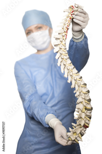 Spine with surgeon