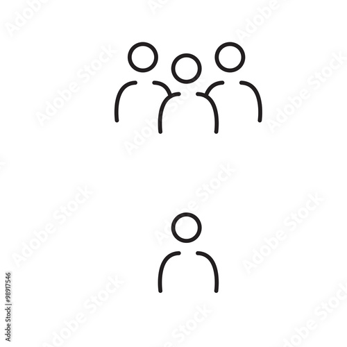 User group icon. Person concept illustration. Line style