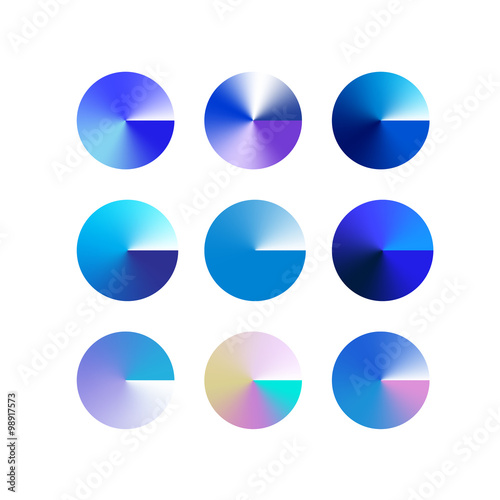 Vector brightly colored yellow summer gradient circles
