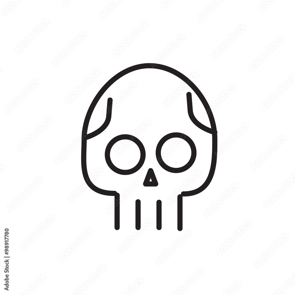 Skull line icon. Danger concept illustration. Line style Skull line icon. Danger concept illustration. Line style