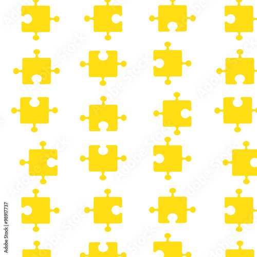 Seamless pattern of bright yellow pazzle parts. Vector