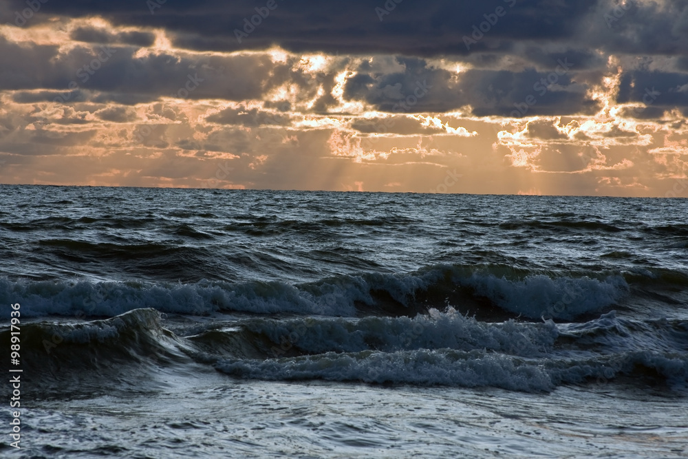 Sunset on the Baltic sea