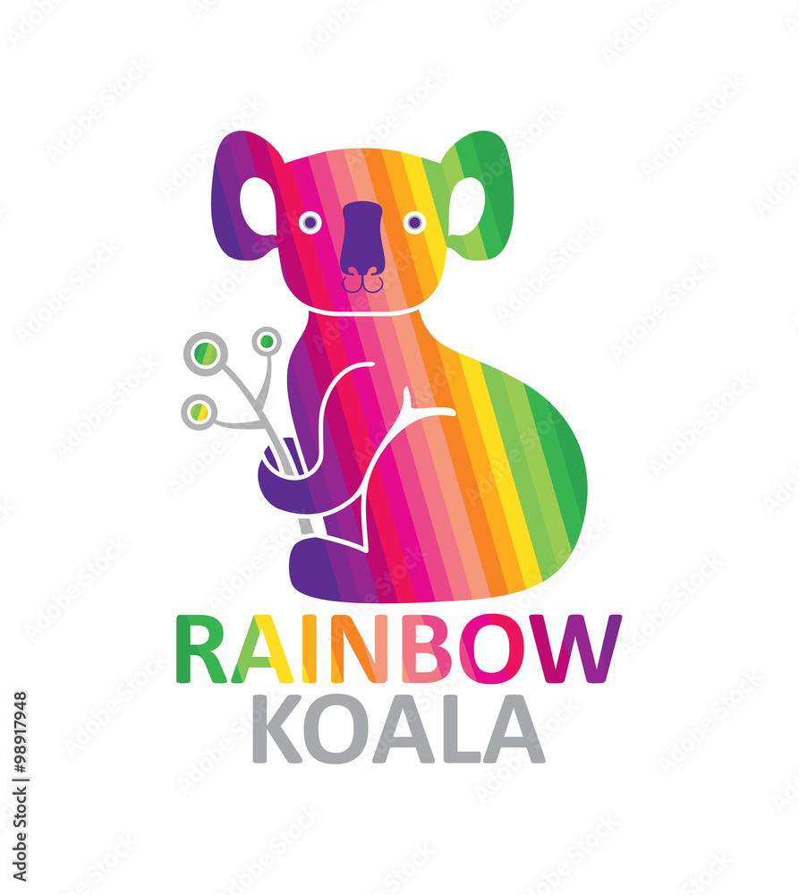Rainbow Koala. Stock Vector