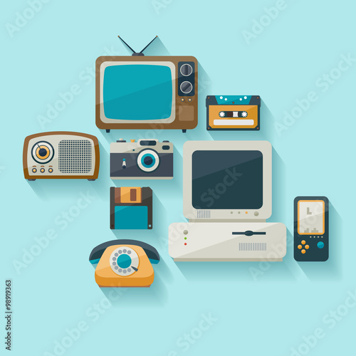 Outdated technology. Flat design.