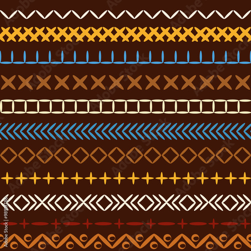 Bright striped seamless pattern with the image of the seams, stitches, embroidery for hippie, boho, ethnic and denim style. Modern design, best for prints on textiles and paper.