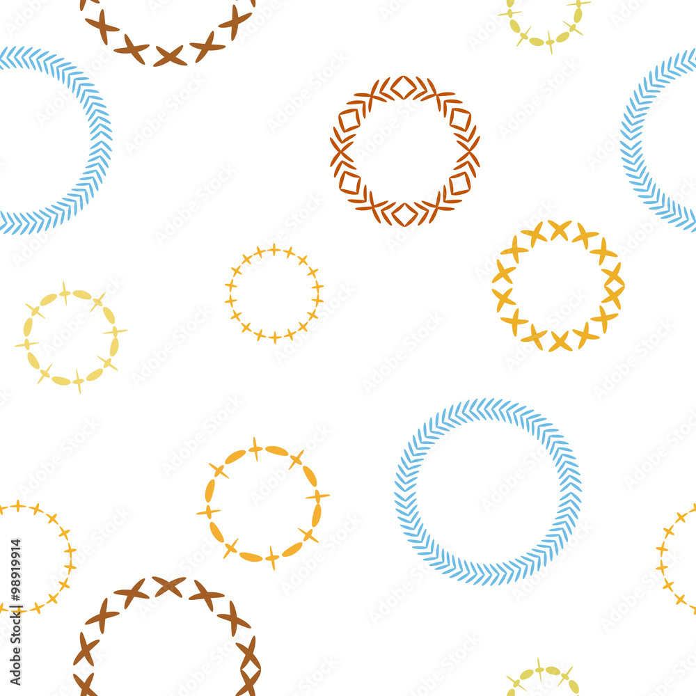 Bright seamless pattern with embroidered image of laps, seams, stitches for the style hippie boho, ethnic and denim style. Modern design, best for prints on textiles and paper.