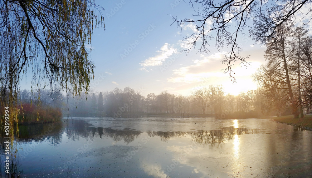 Calm lake in the amount Calm lake in the amount
