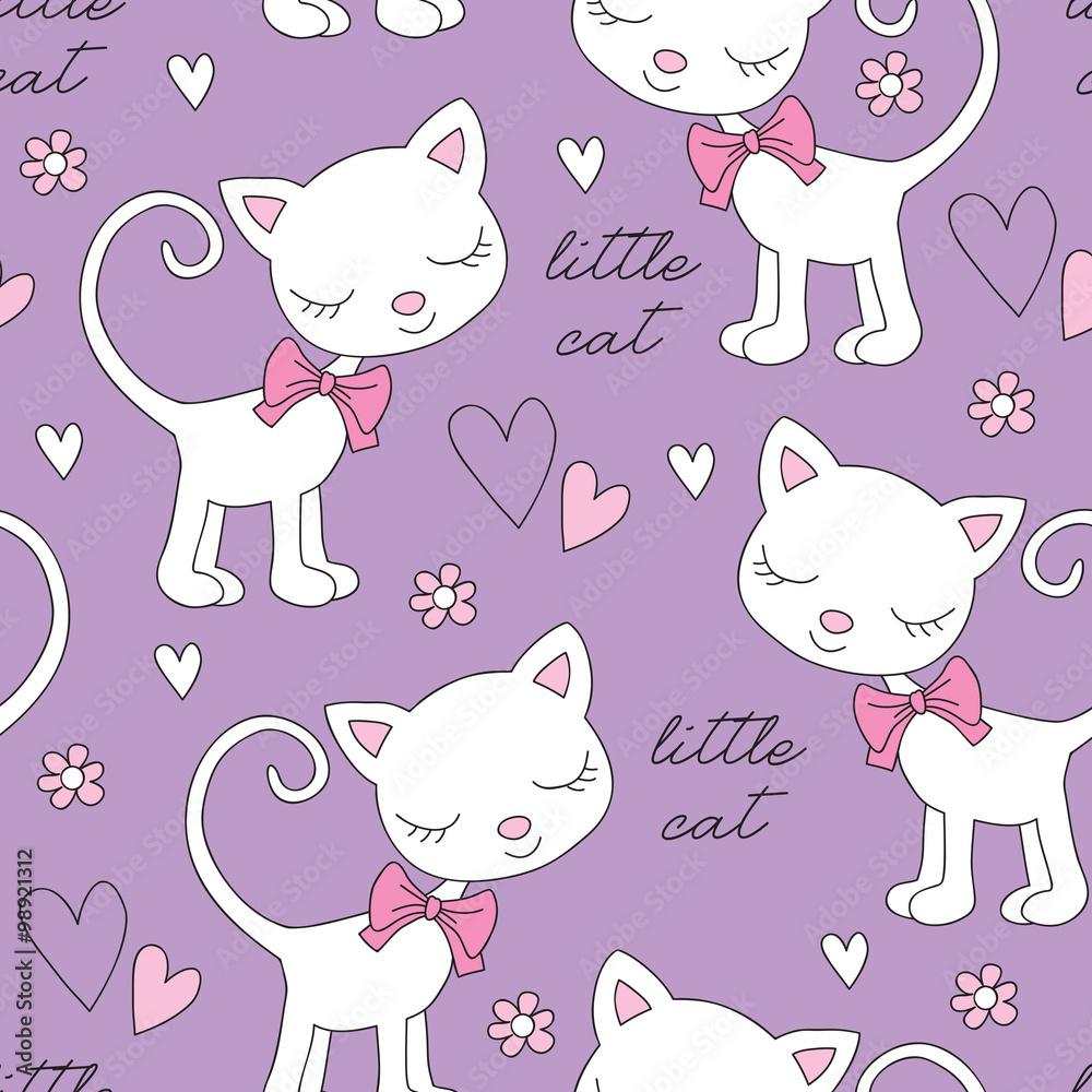 seamless purple cat pattern vector illustration seamless purple cat pattern vector illustration
