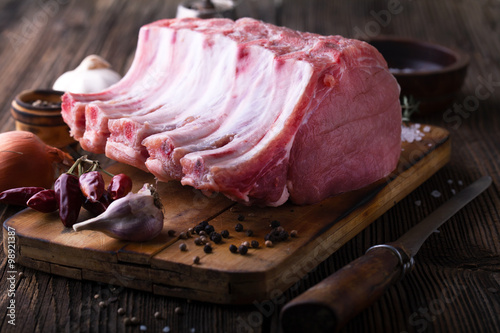 Raw pork chop photo