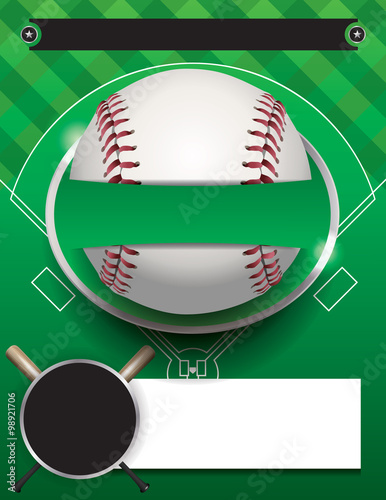 Vector Baseball Tournament Template Illustration