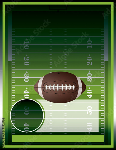 Vector American Football and Field Poster