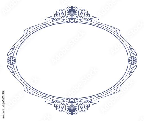 Art nouveau style round frame